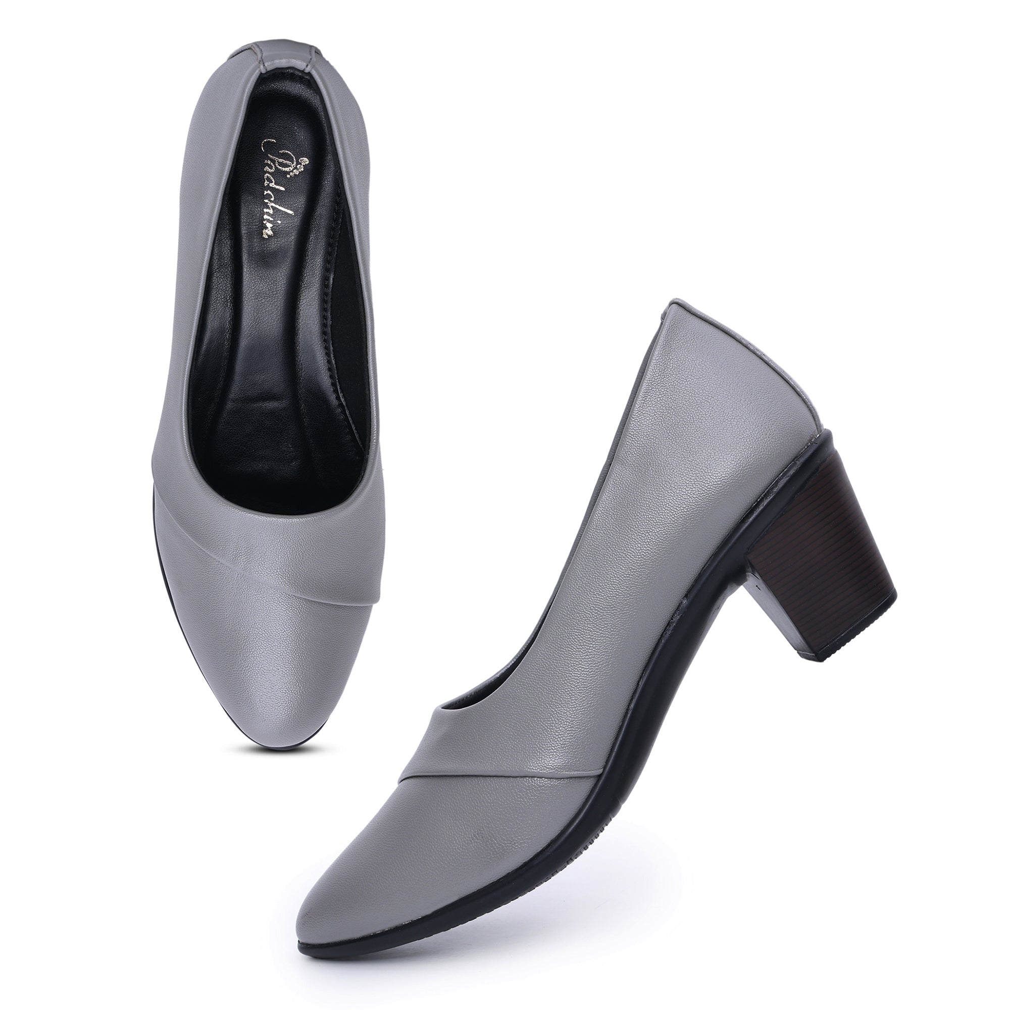 Smart Casual Round Toe Block Heel Pumps