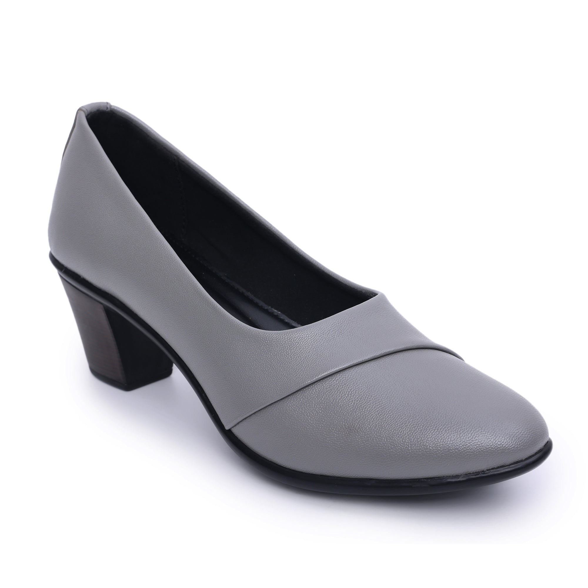 Smart Casual Round Toe Block Heel Pumps