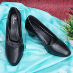 Load image into Gallery viewer, Round Toe Slip on Block Heel Pumps
