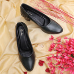 Load image into Gallery viewer, Round Toe Slip on Block Heel Pumps
