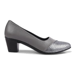 Load image into Gallery viewer, Round Toe Colorblock Block Heel Pumps
