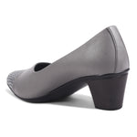 Load image into Gallery viewer, Round Toe Colorblock Block Heel Pumps
