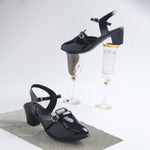 Load image into Gallery viewer, Women's Patent Leather Finish Mary Jane Slingback Block Heels Pumps