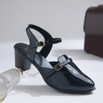 Load image into Gallery viewer, Women's Patent Leather Finish Mary Jane Slingback Block Heels Pumps