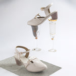Load image into Gallery viewer, Women's Patent Leather Finish Mary Jane Slingback Block Heels Pumps
