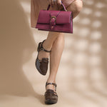 Load image into Gallery viewer, Women's Patent Leather Finish Mary Jane Slingback Block Heels Pumps