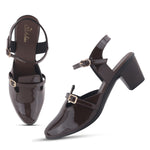 Load image into Gallery viewer, Women's Patent Leather Finish Mary Jane Slingback Block Heels Pumps