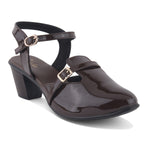 Load image into Gallery viewer, Women's Patent Leather Finish Mary Jane Slingback Block Heels Pumps