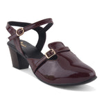 Load image into Gallery viewer, Women's Patent Leather Finish Mary Jane Slingback Block Heels Pumps