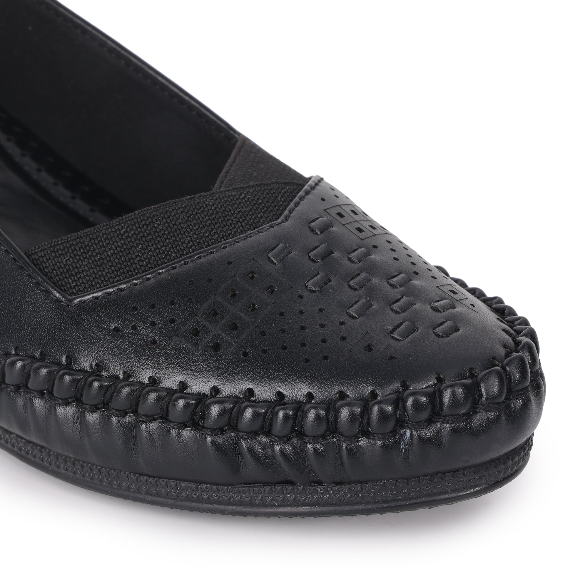 Laser Perforation Wedge Heeled Moccasin Loafers