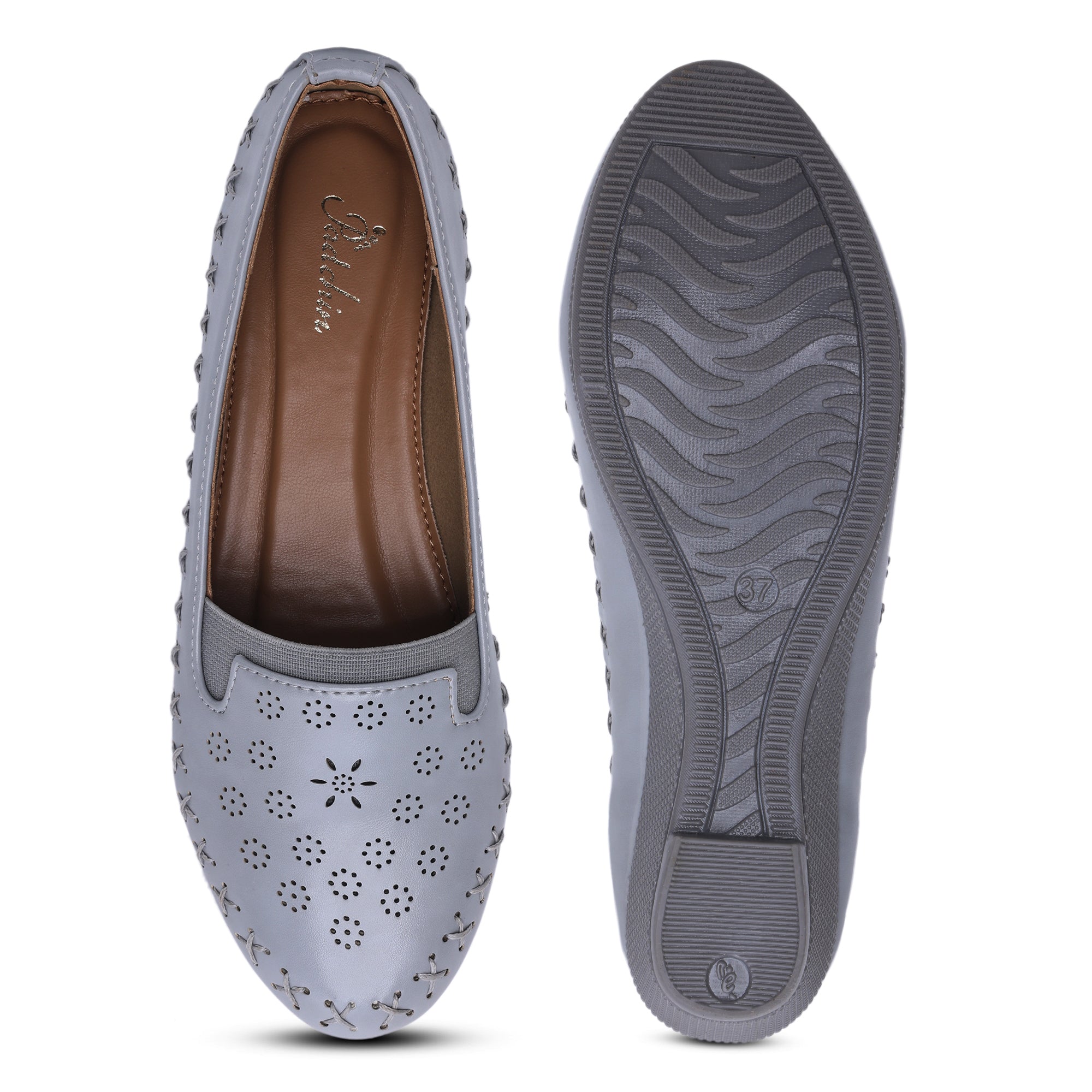 Perforations Detailed Wedge Heeled Moccasin Loafers