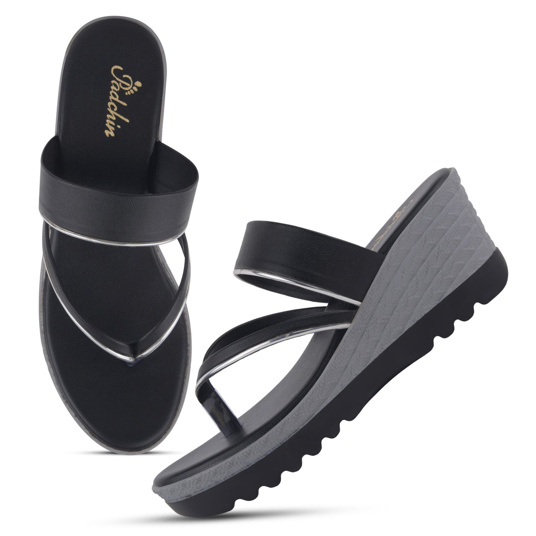 Women's Toe Ring Wedges Sandals Stylish Slip-On Comfort Wedge Heel