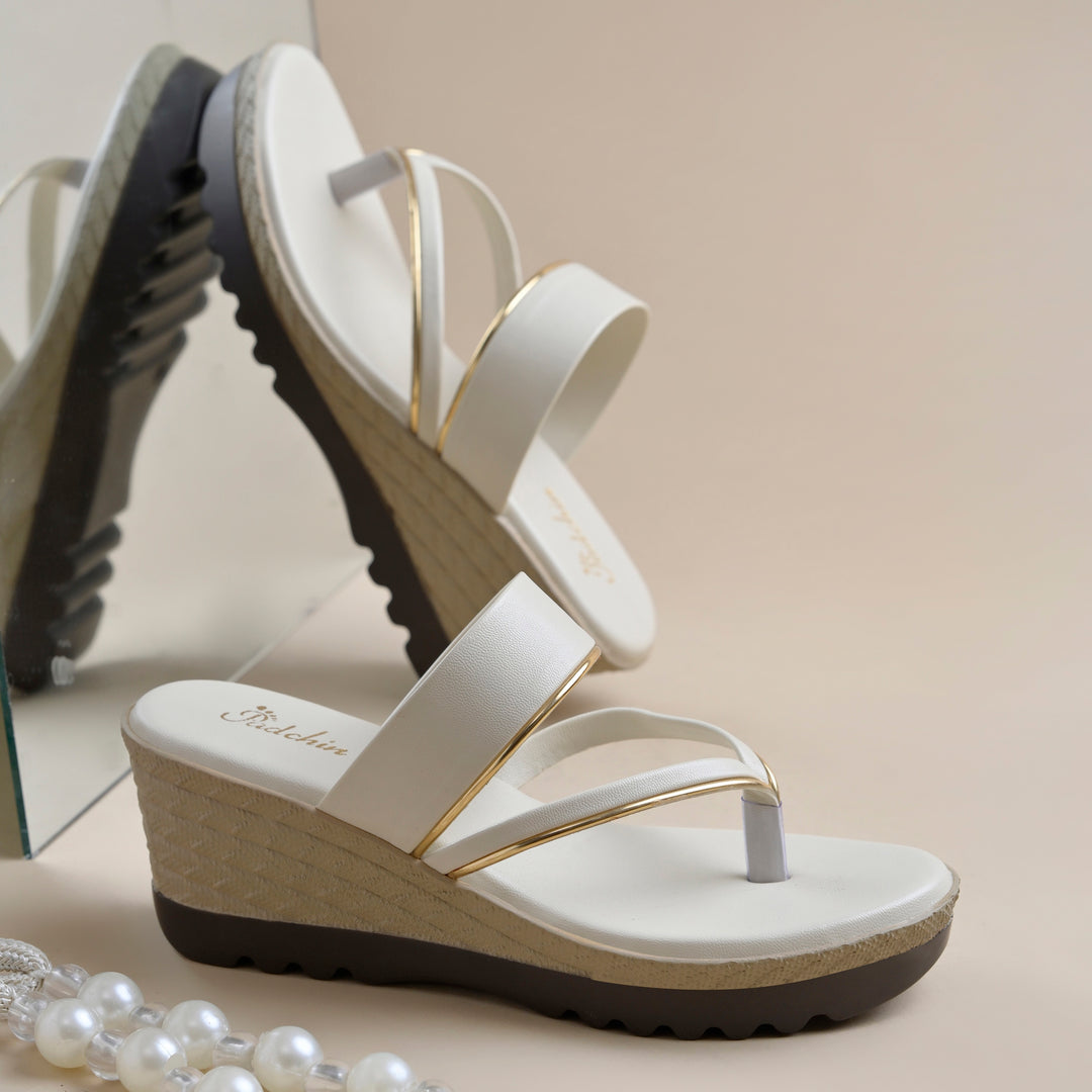 Women's Toe Ring Wedges Sandals Stylish Slip-On Comfort Wedge Heel