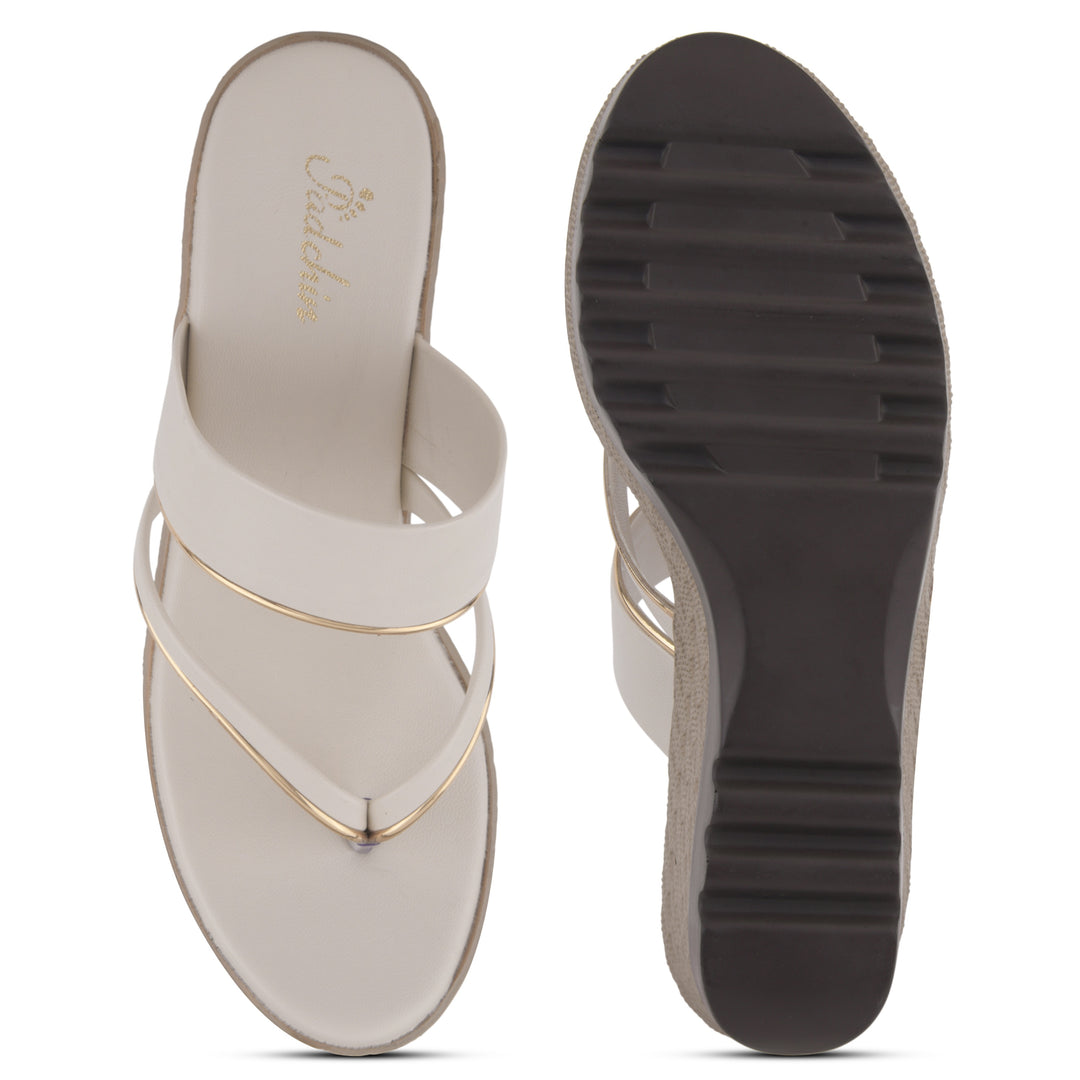Women's Toe Ring Wedges Sandals Stylish Slip-On Comfort Wedge Heel