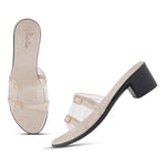 Load image into Gallery viewer, Women's Open Toe Transparent Strap Block Heel Sandals
