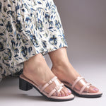 Load image into Gallery viewer, Women's Open Toe Transparent Strap Block Heel Sandals