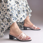 Load image into Gallery viewer, Women's Open Toe Transparent Strap Block Heel Sandals