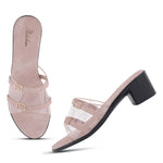Load image into Gallery viewer, Women's Open Toe Transparent Strap Block Heel Sandals