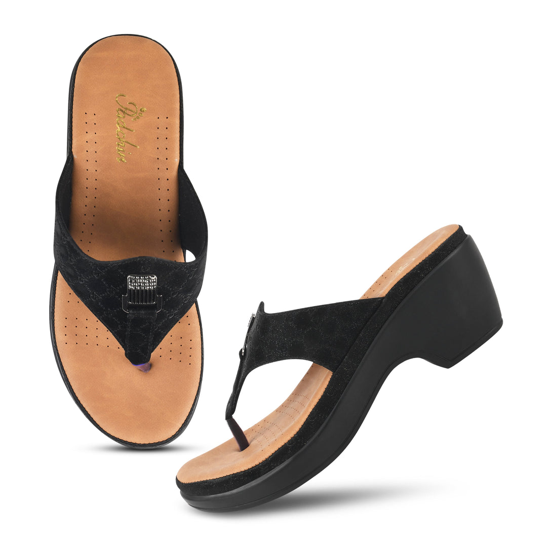 Padchin Smart Casual Block Heel Sandals | Fashion T-Strap Sandal