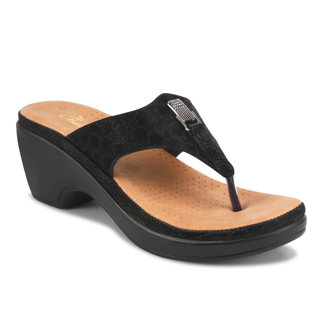Padchin Smart Casual Block Heel Sandals | Fashion T-Strap Sandal