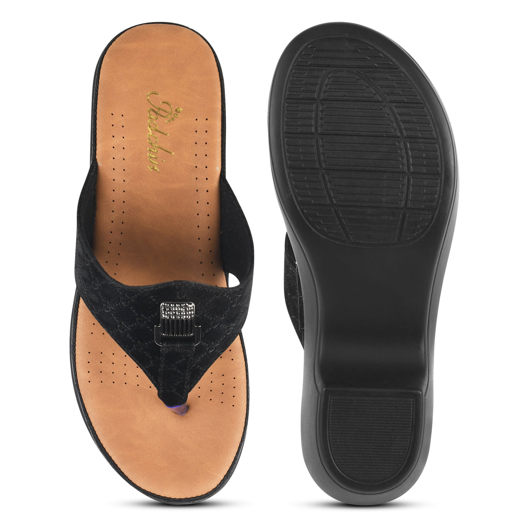 Padchin Smart Casual Block Heel Sandals | Fashion T-Strap Sandal