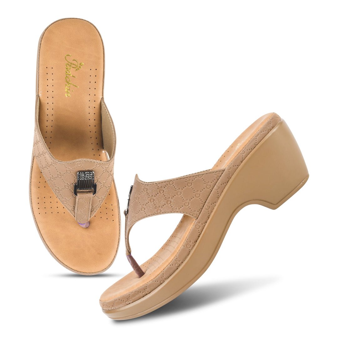 Padchin Smart Casual Block Heel Sandals | Fashion T-Strap Sandal