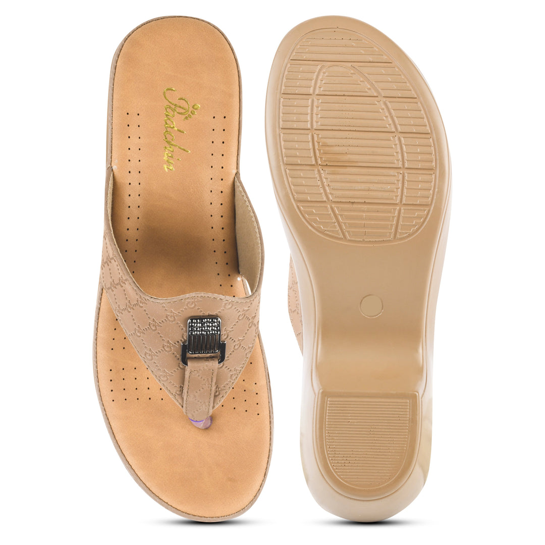 Padchin Smart Casual Block Heel Sandals | Fashion T-Strap Sandal