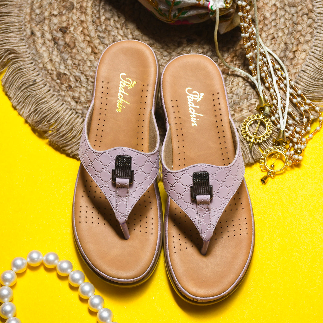 Padchin Smart Casual Block Heel Sandals | Fashion T-Strap Sandal