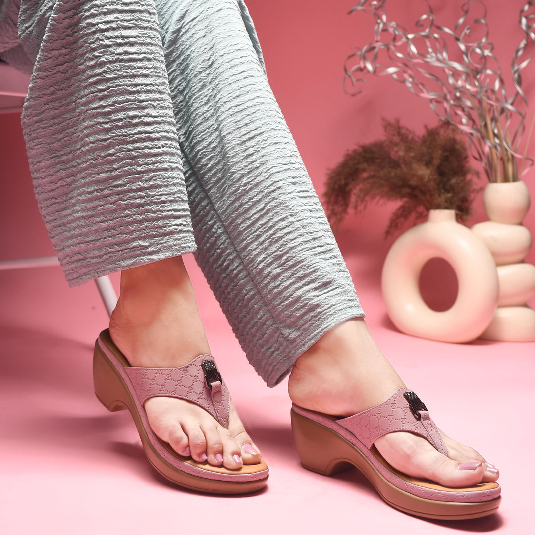Padchin Smart Casual Block Heel Sandals | Fashion T-Strap Sandal