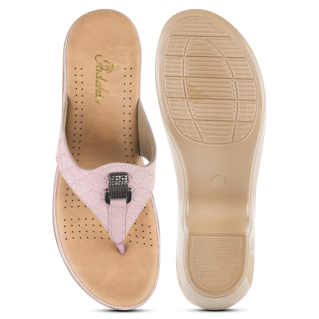 Padchin Smart Casual Block Heel Sandals | Fashion T-Strap Sandal