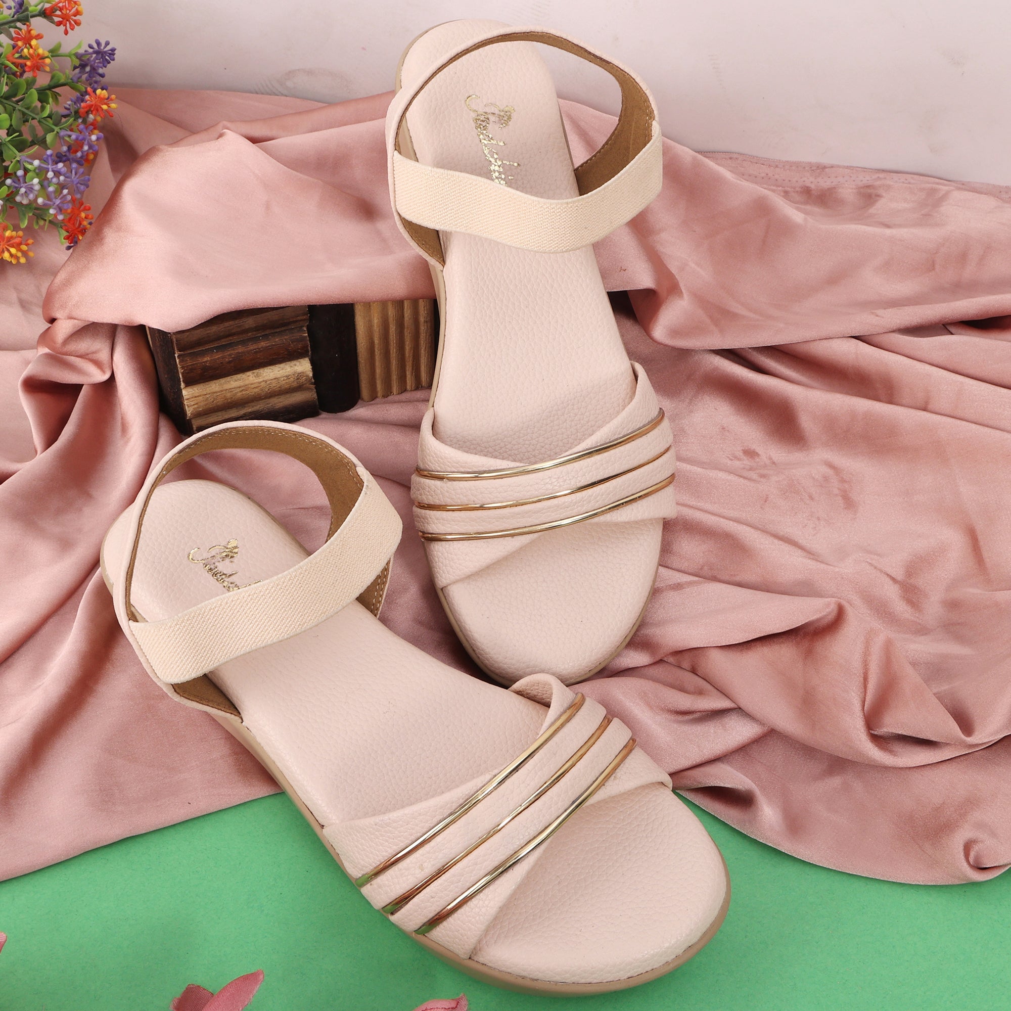 Textured Open Toe Wedges Sandal