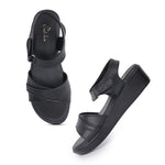 Load image into Gallery viewer, Textured Open Toe Double Strap Wedges Sandal
