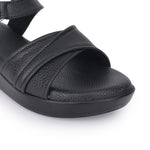 Load image into Gallery viewer, Textured Open Toe Double Strap Wedges Sandal