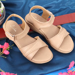 Load image into Gallery viewer, Textured Open Toe Double Strap Wedges Sandal