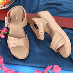 Load image into Gallery viewer, Textured Open Toe Double Strap Wedges Sandal