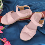 Load image into Gallery viewer, Textured Open Toe Double Strap Wedges Sandal