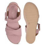 Load image into Gallery viewer, Textured Open Toe Double Strap Wedges Sandal