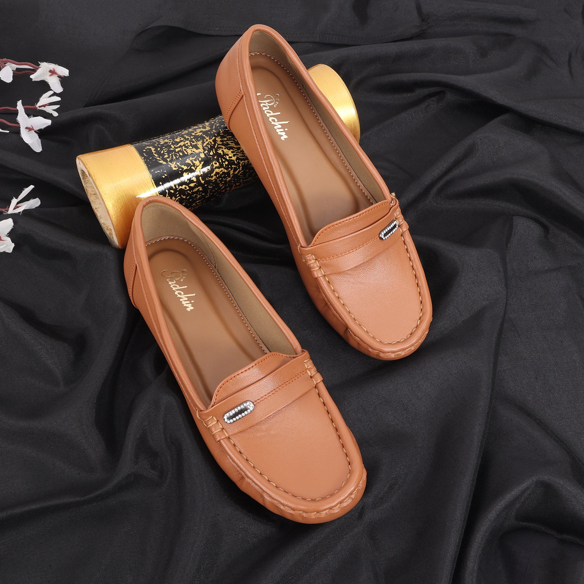 Embellished Wedge Heel Moccasin Loafers