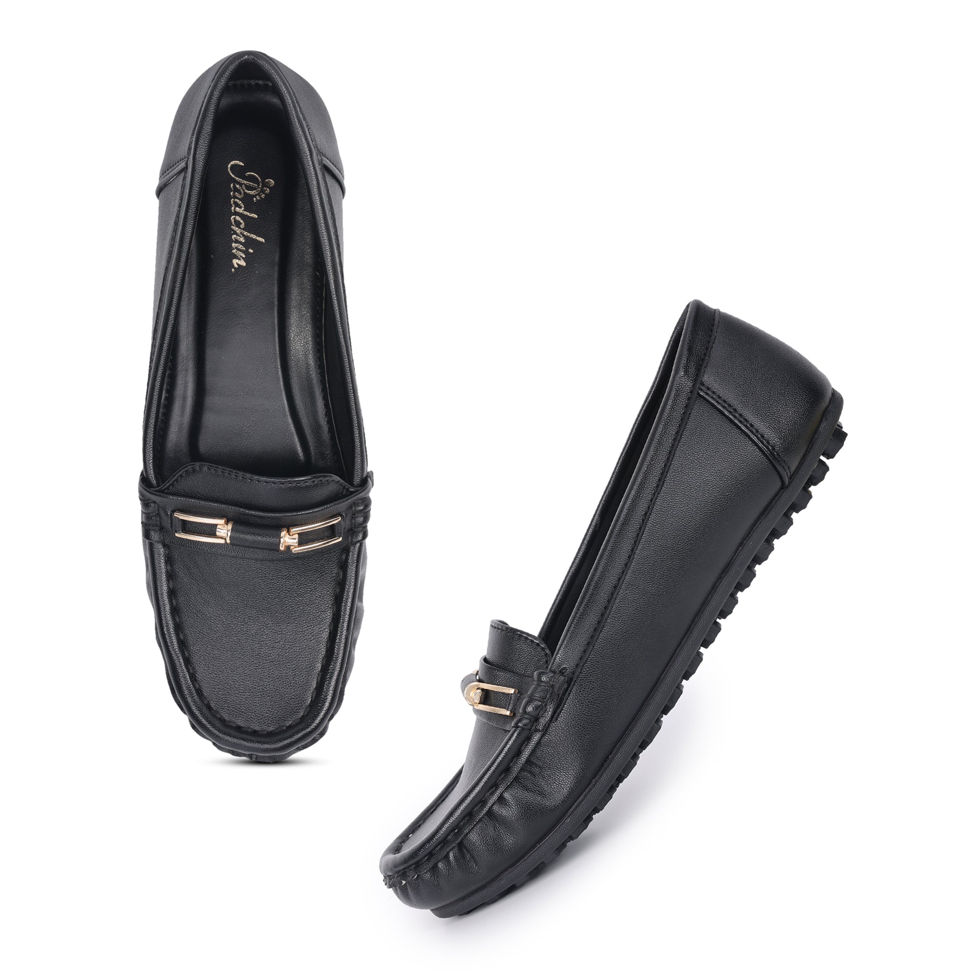 Buckle Detailed Wedge Heel Moccasin Loafers