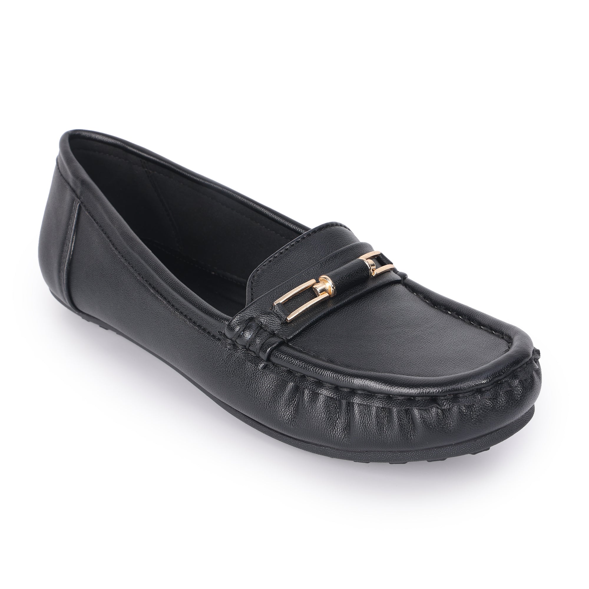 Buckle Detailed Wedge Heel Moccasin Loafers