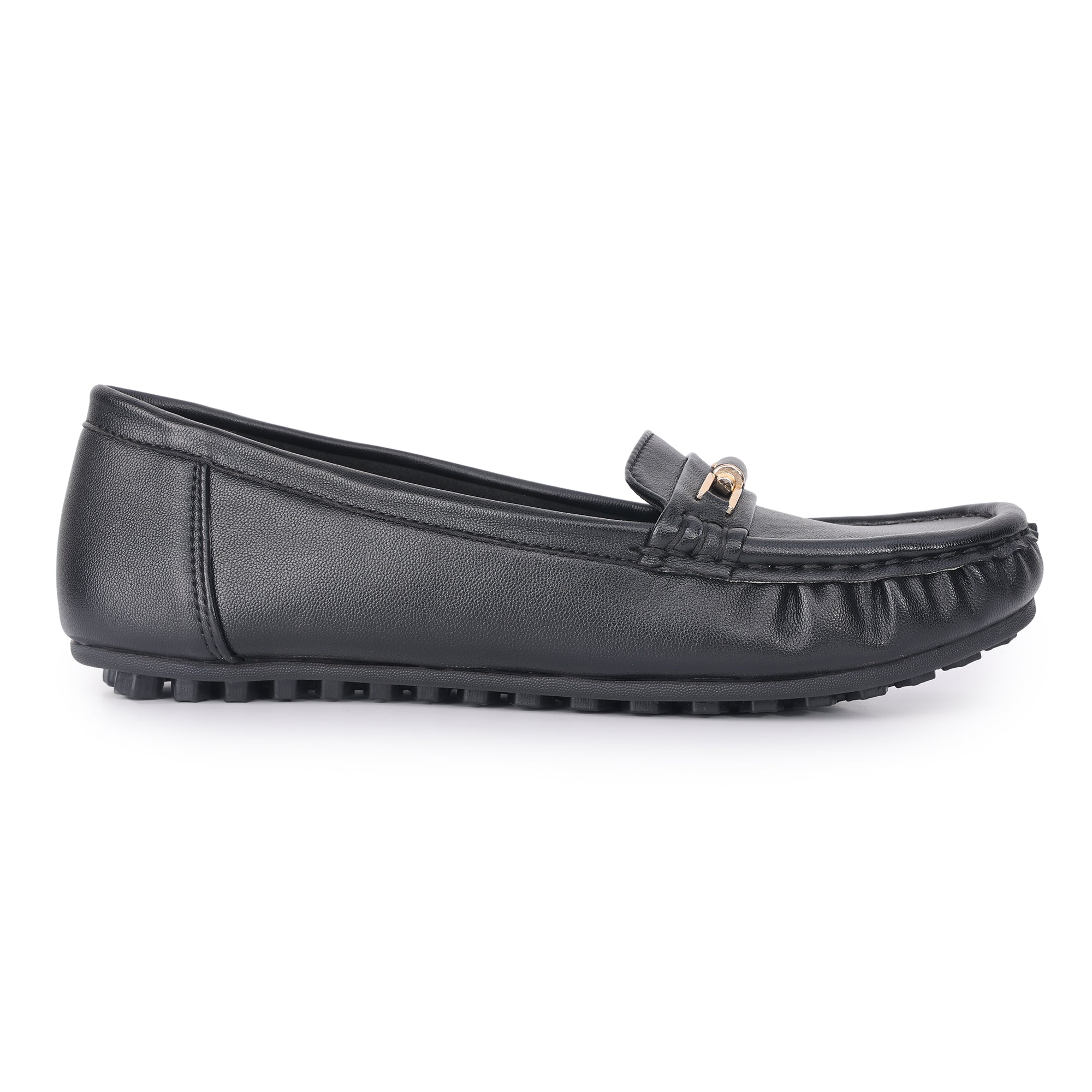 Buckle Detailed Wedge Heel Moccasin Loafers