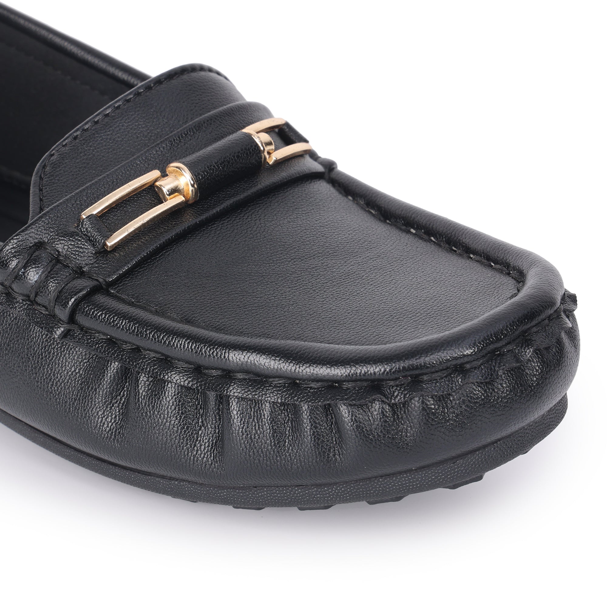 Buckle Detailed Wedge Heel Moccasin Loafers