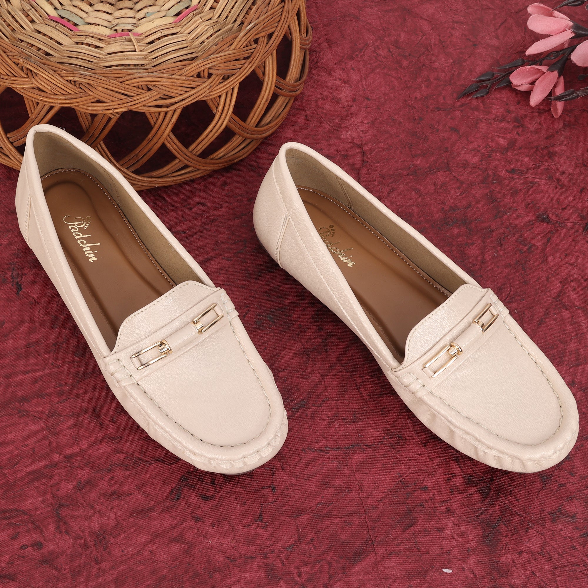 Buckle Detailed Wedge Heel Moccasin Loafers