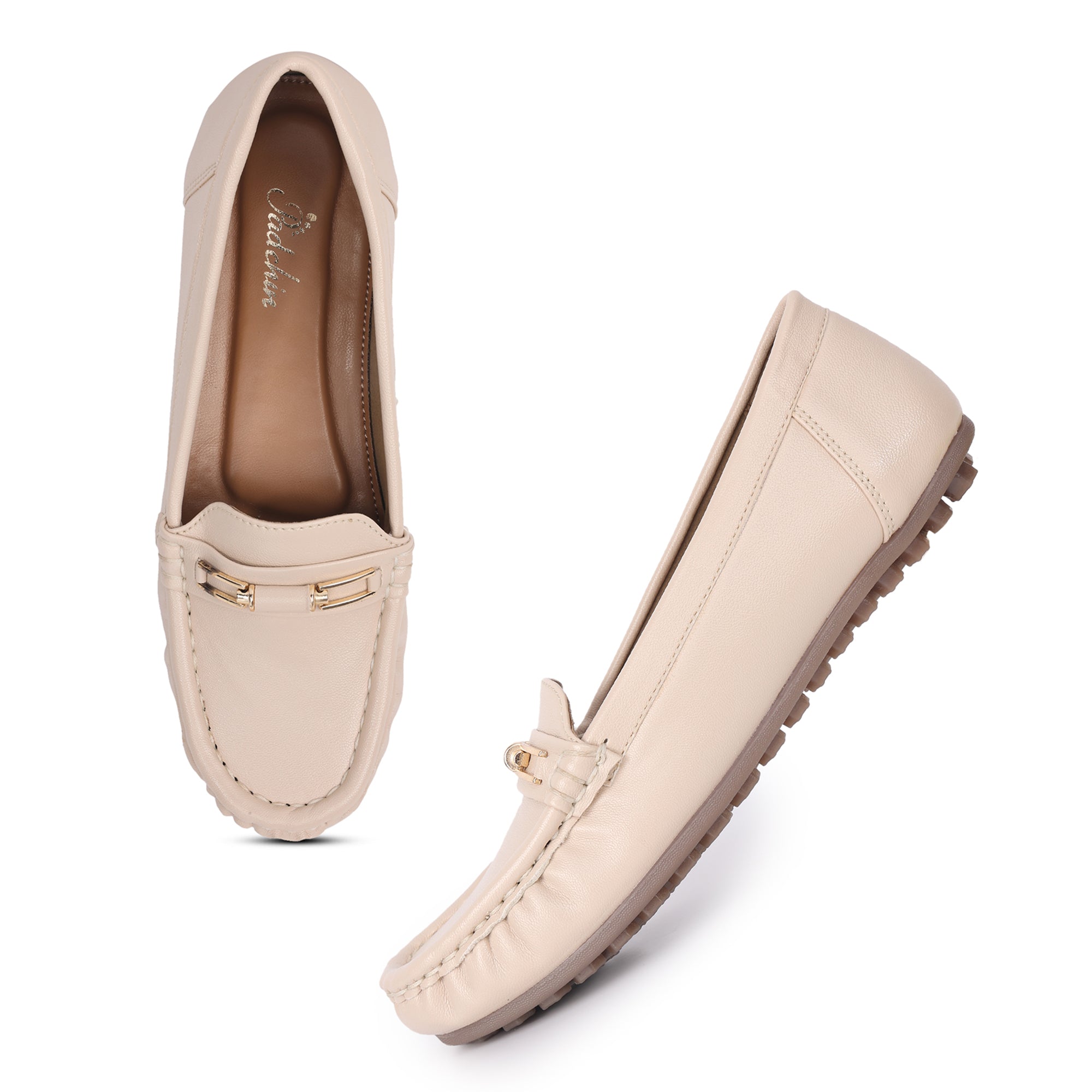 Buckle Detailed Wedge Heel Moccasin Loafers