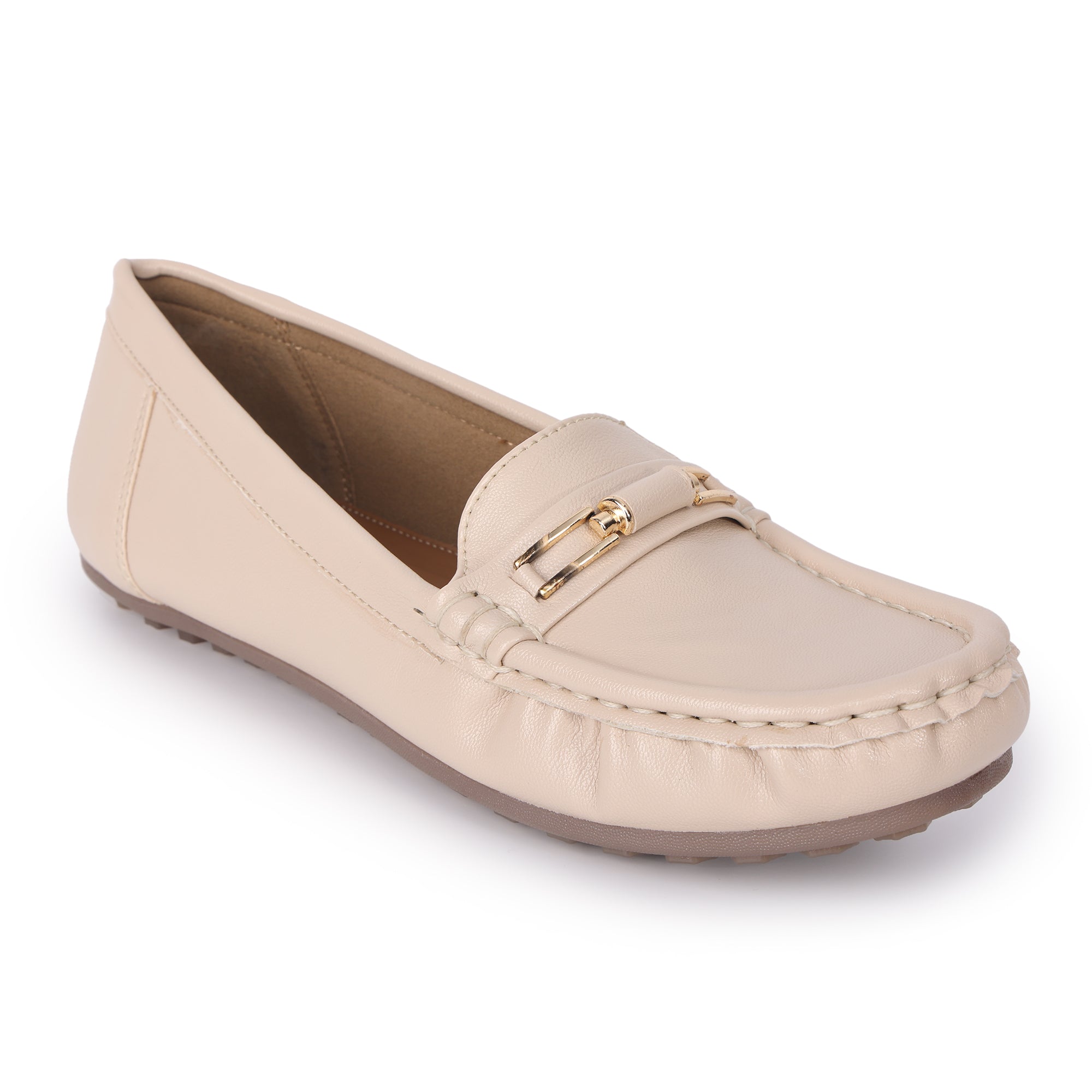 Buckle Detailed Wedge Heel Moccasin Loafers