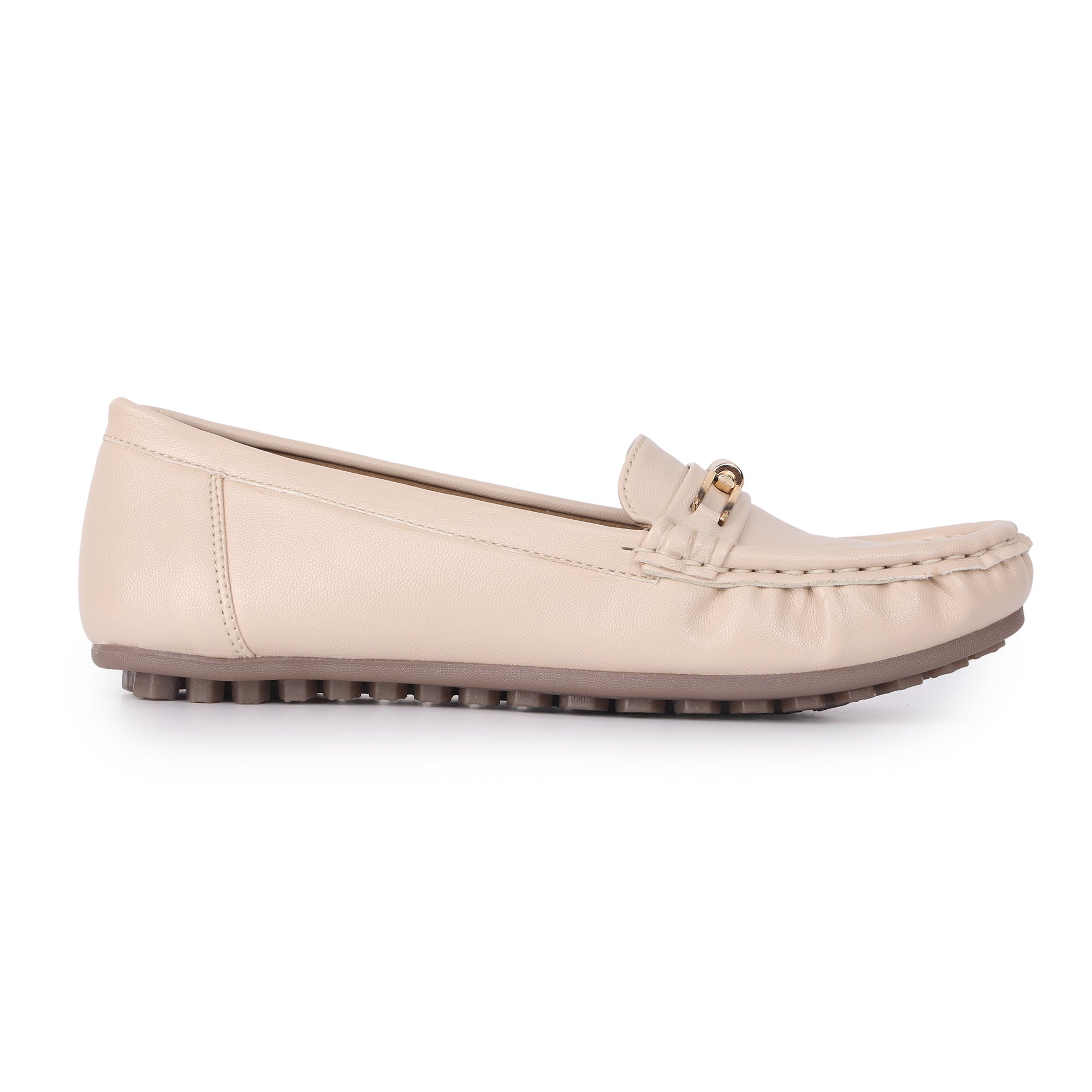 Buckle Detailed Wedge Heel Moccasin Loafers