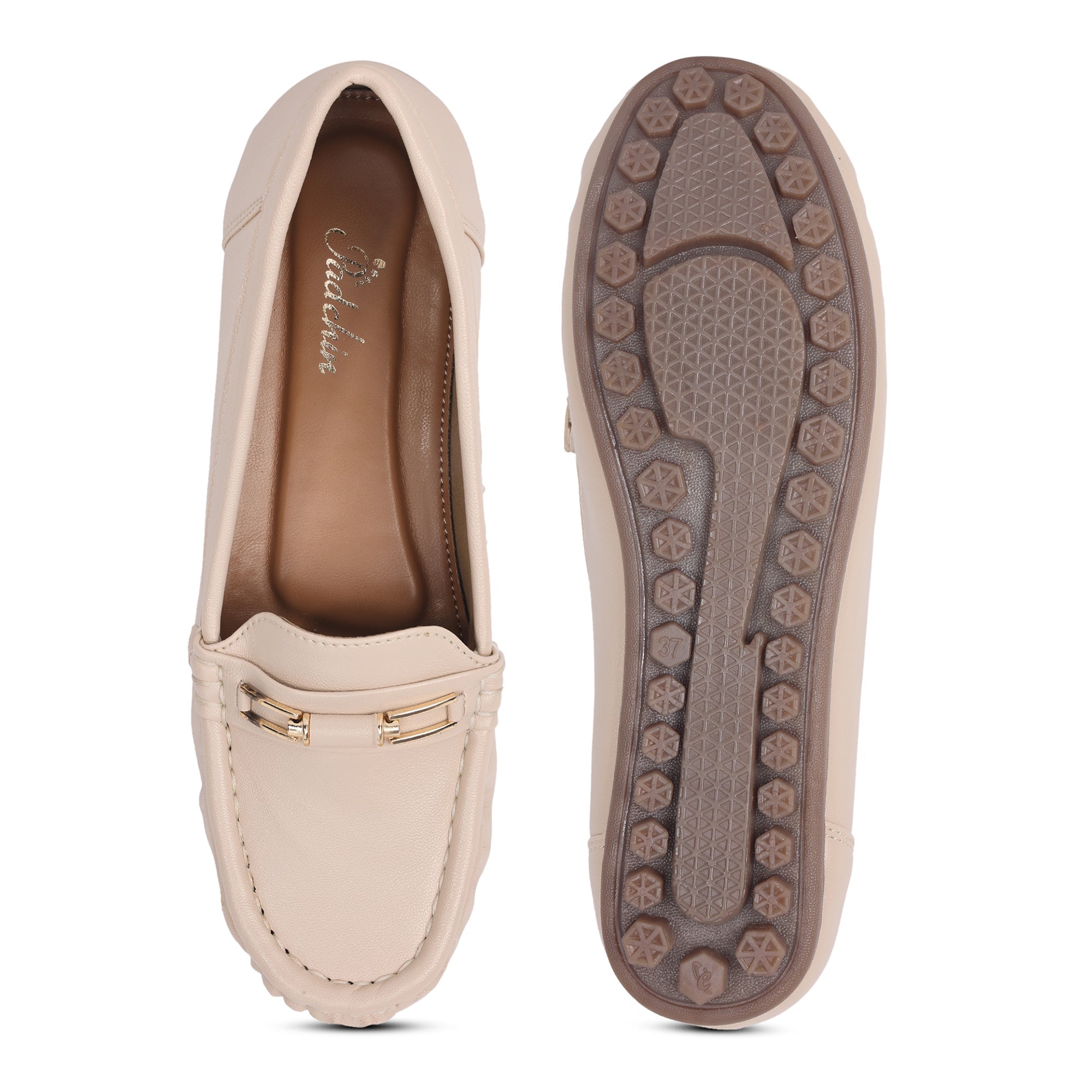 Buckle Detailed Wedge Heel Moccasin Loafers