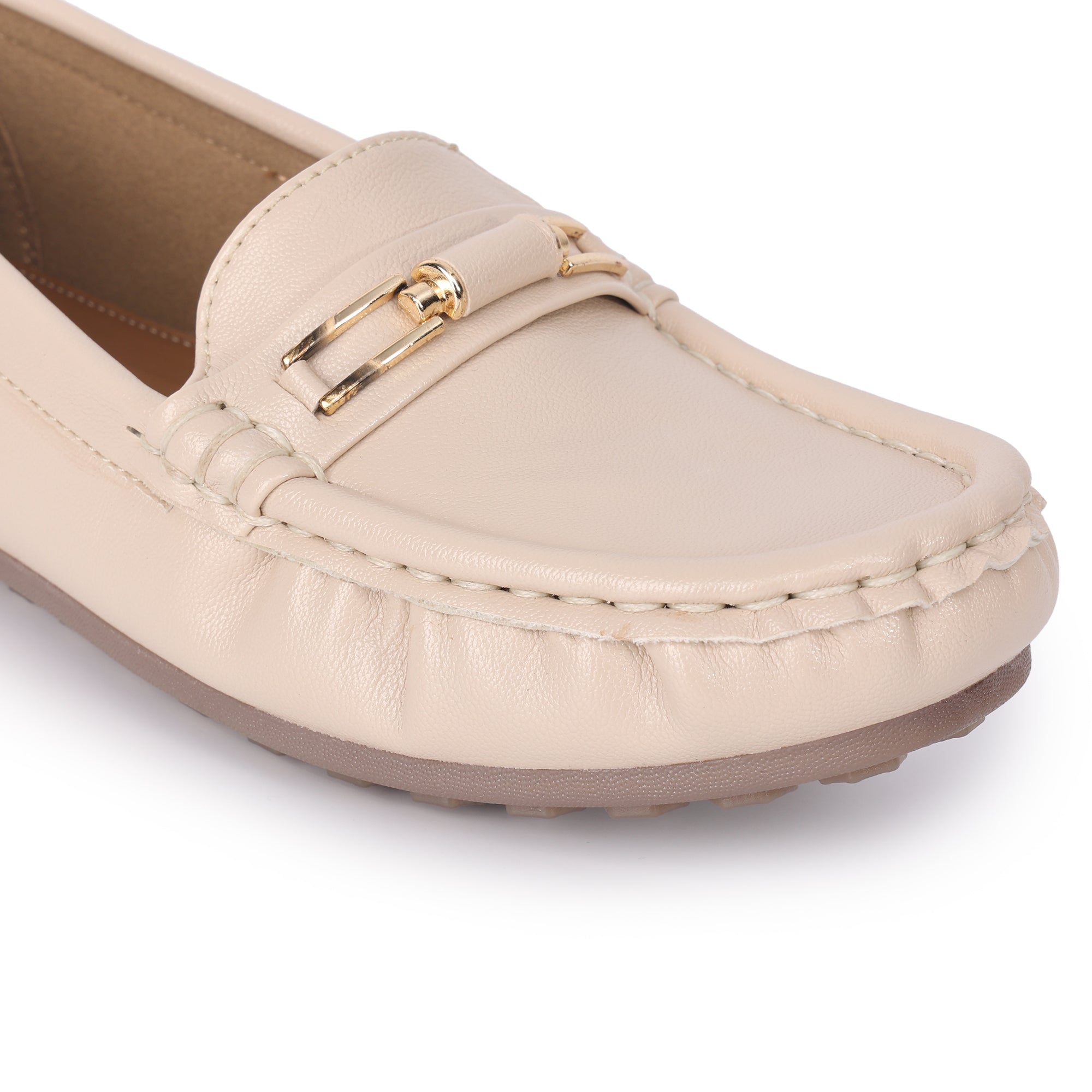 Buckle Detailed Wedge Heel Moccasin Loafers