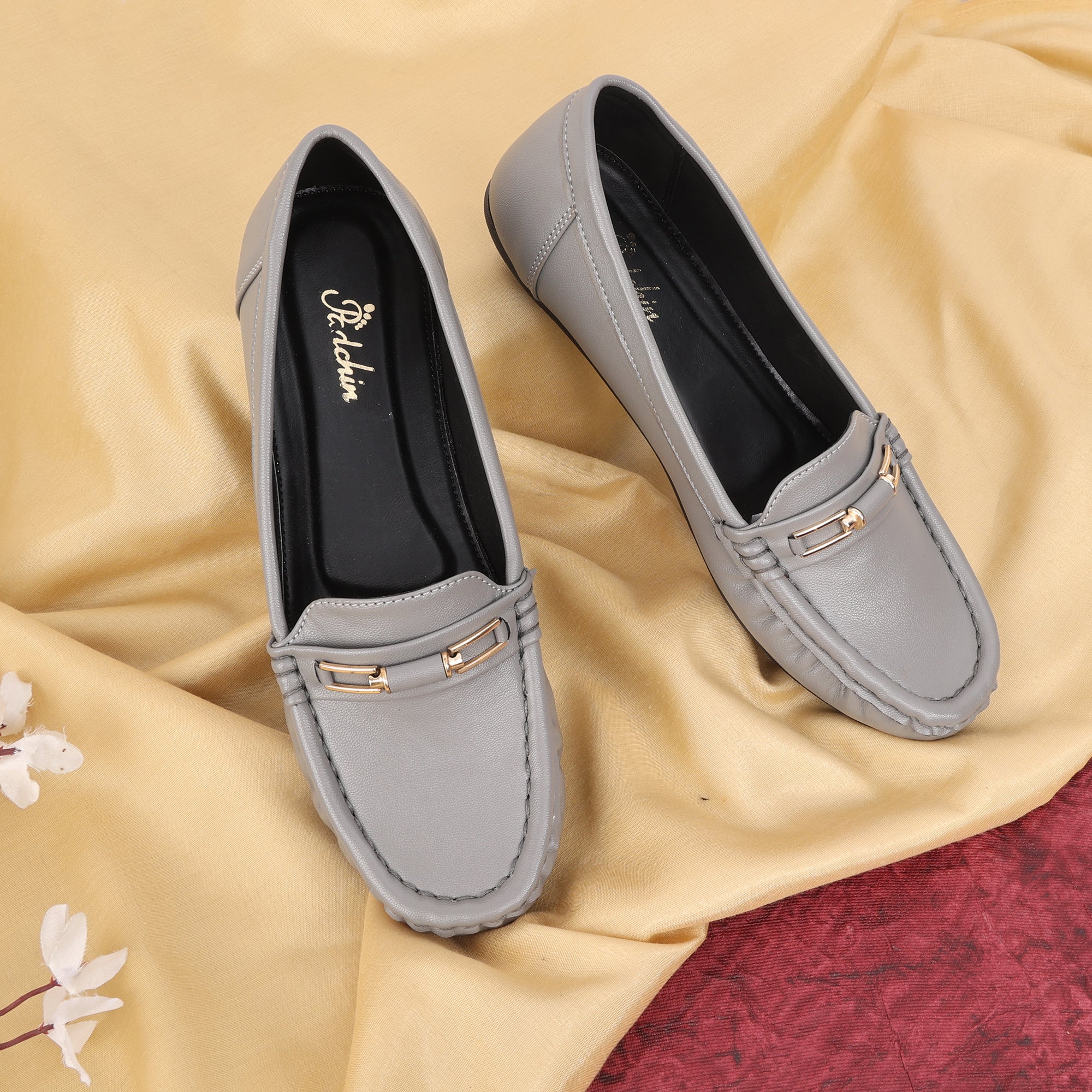 Buckle Detailed Wedge Heel Moccasin Loafers