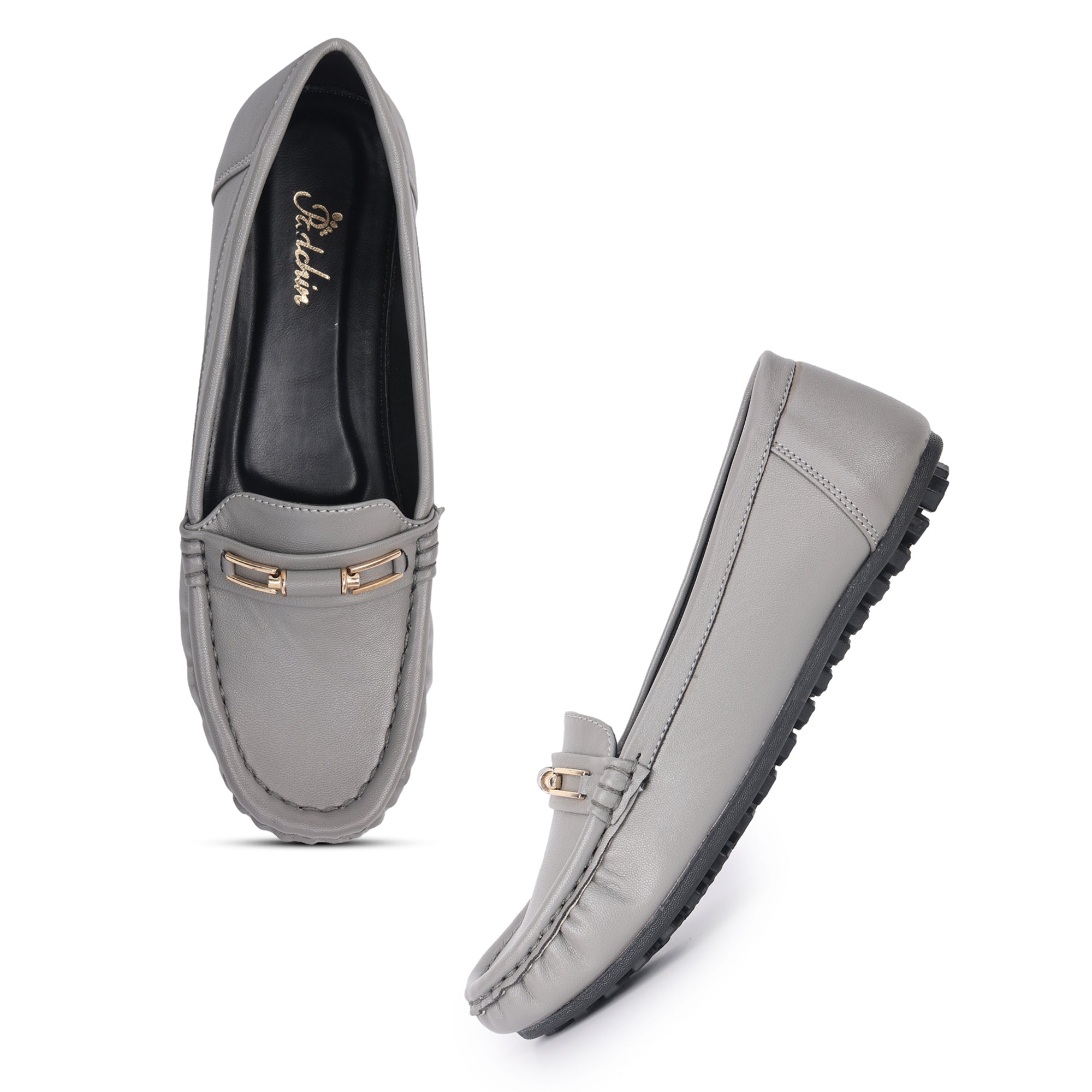 Buckle Detailed Wedge Heel Moccasin Loafers